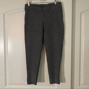 Lavish White and Black Polka Dot Cropped Fitted Pant